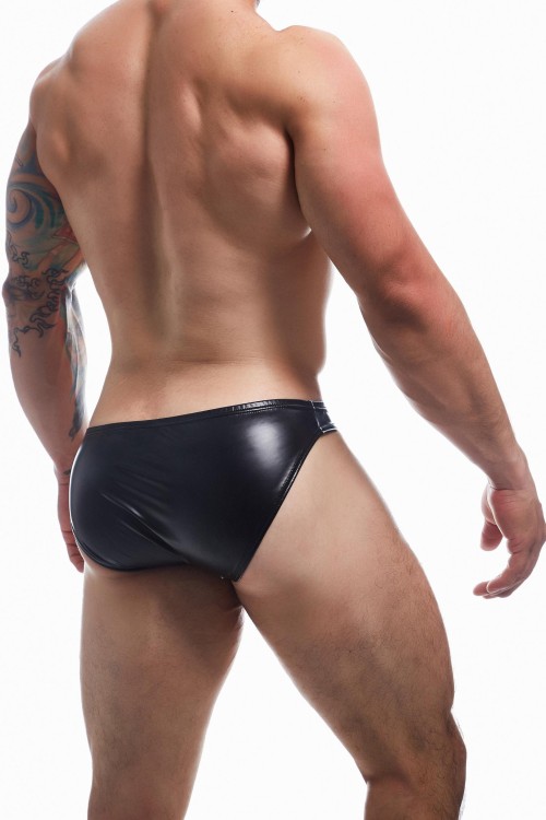 black wetlook bikini briefs BL4CK04 - S