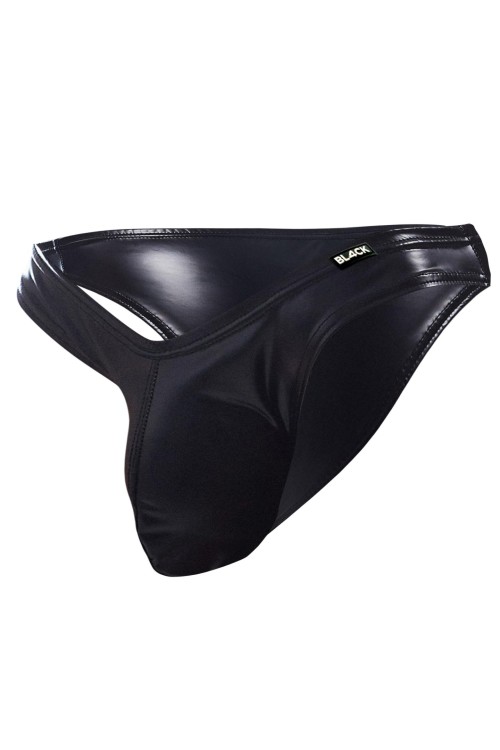 black wetlook bikini briefs BL4CK04 - S