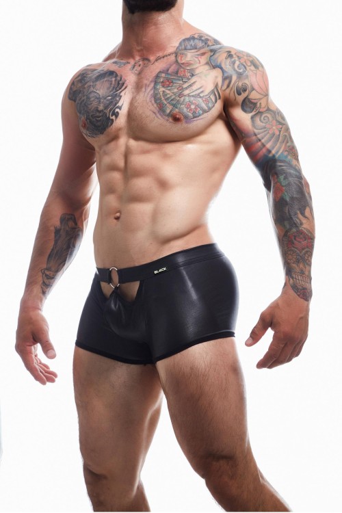 schwarzer Wetlook Boxer BL4CK02 - S