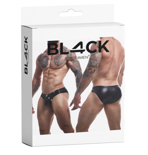 black wetlook briefs BL4CK01 - S