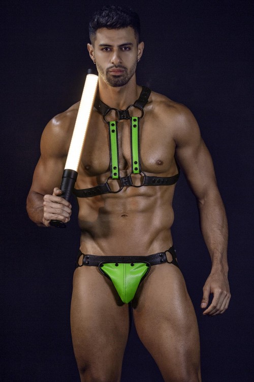 neon green/black Jock Snap - S/M