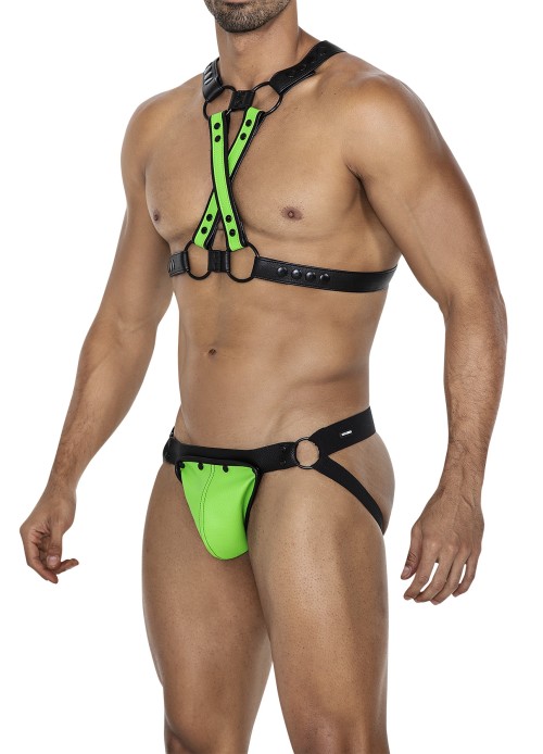 black/neoen green chest harness 06 - OS