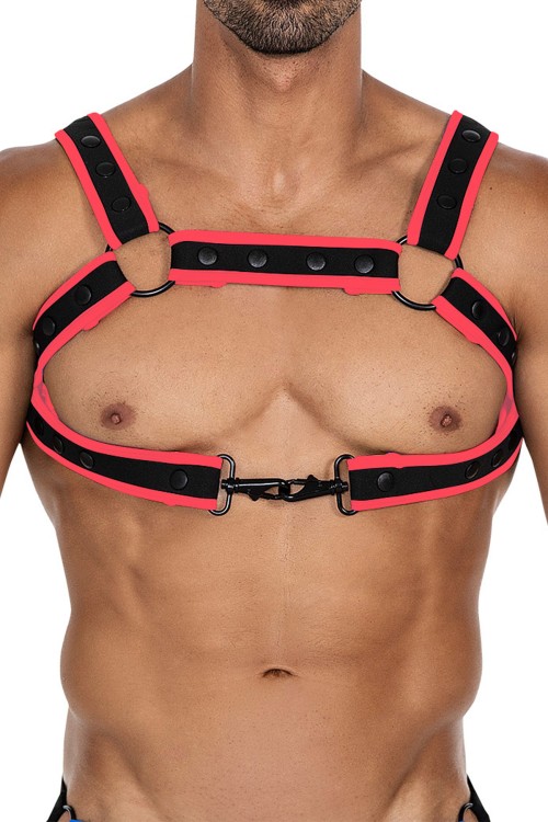 black/red chest harness 05 - OS