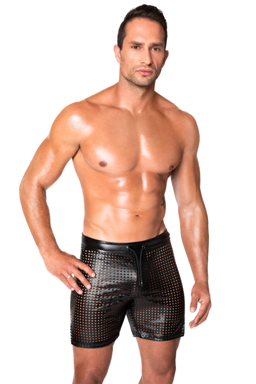 black wetlook Shorts H077 - S