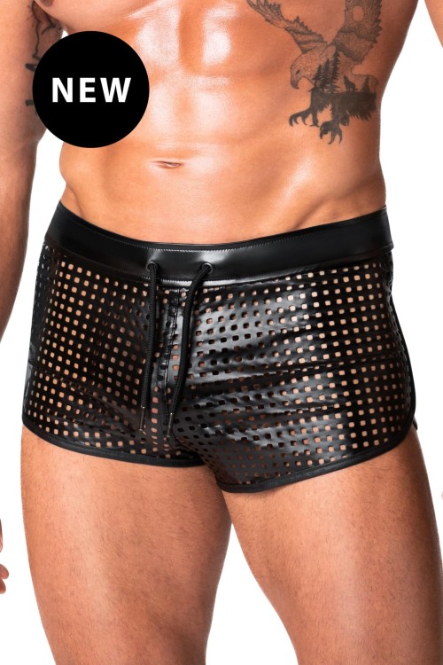 black wetlook Shorts H079 - M