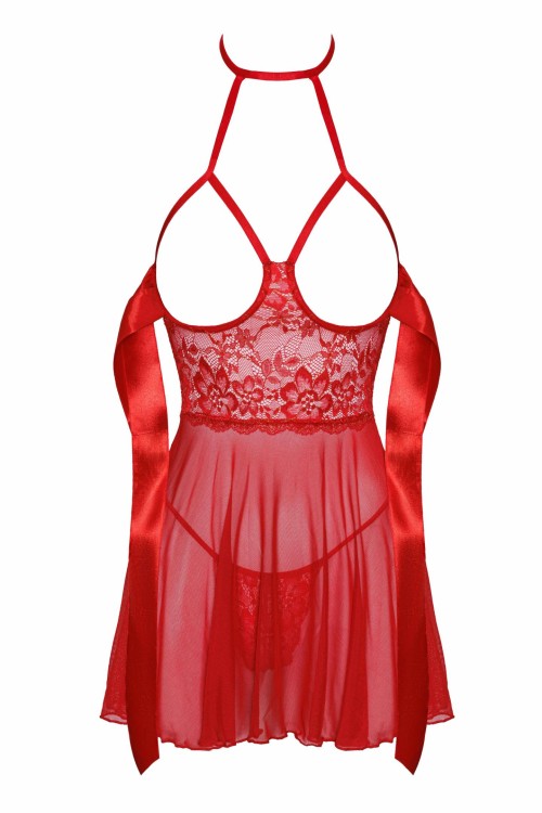 KISS247 Negligee aus Netz und Spitze - S/M