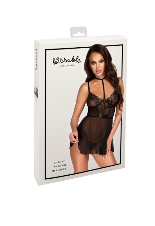 KISS249 Negligee aus Netz und Spitze - S/M