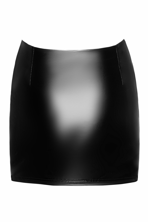 F345 Velvetine powerwetlook mini skirt with garter - XL