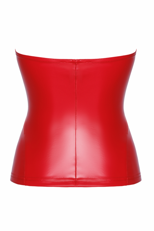 F355 Mysteria red powerwetlook corset red - S