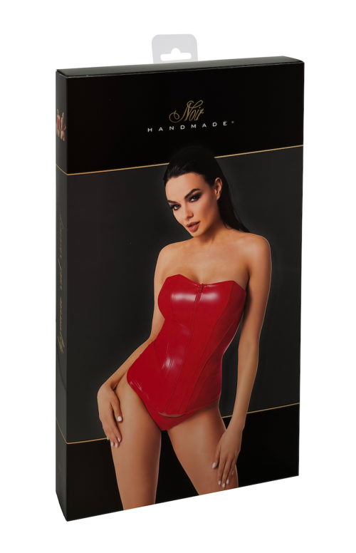 F355 Mysteria red powerwetlook corset red - S