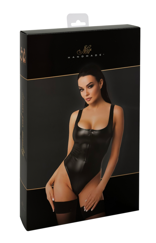 F333 Wetlook body with front zipper - 2XL