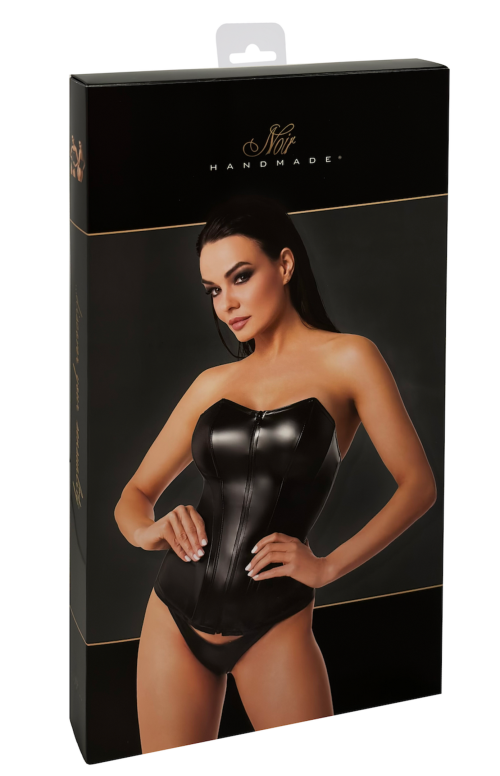 F334 Wetlook Corsagen-Top - M