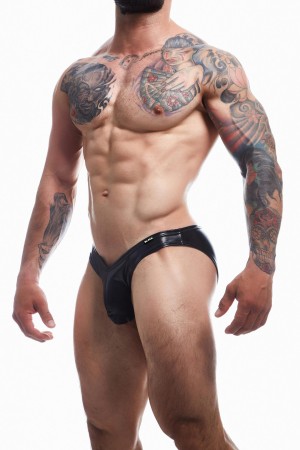 black wetlook bikini briefs BL4CK04 - S