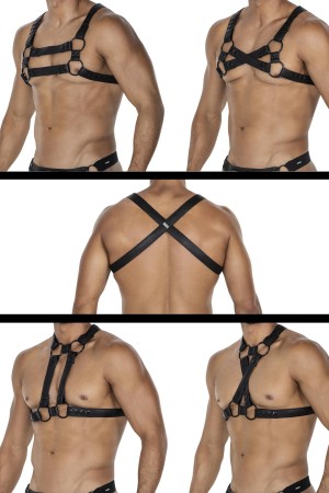 schwarzer Brust-Harness 06 von Cut4Men