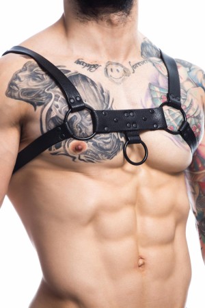 schwarzer Brust-Harness 01 von Cut4Men