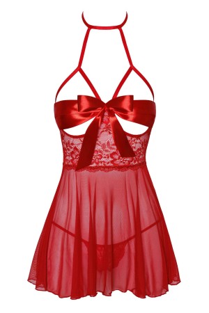 KISS247 Sexy Kiss Babydoll red - L/XL