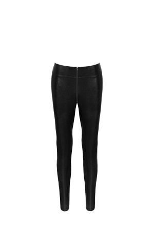 F274 Snake wet look leggings with zipper - S