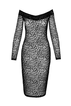 F284 Leopard flock midi-dress - XL