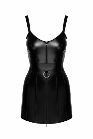 F320 Starlet wetlook minidress with ring belt - 2XL