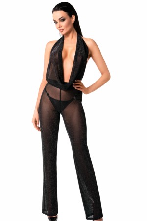 F350 Bodystocking mit Wasserfallausschnitt - 2XL