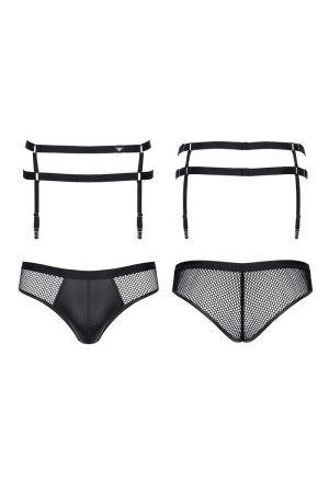 brief + garter belt CRDSET004 black Crossdresser - M