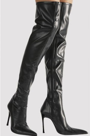 Overknee-Thigh boots, Lugano, black, 11 cm heel height